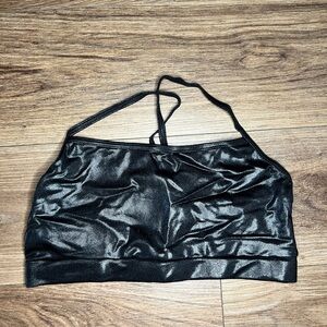Balera Metallic Black Racerback Bra Top